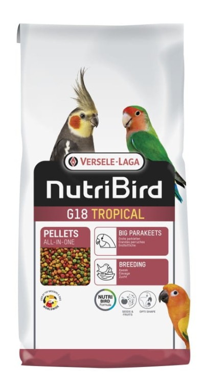 VERSELE LAGA NUTRIBIRD G18 TROPICAL 10KG GRANULAT DLA PAPUG ŚREDNICH