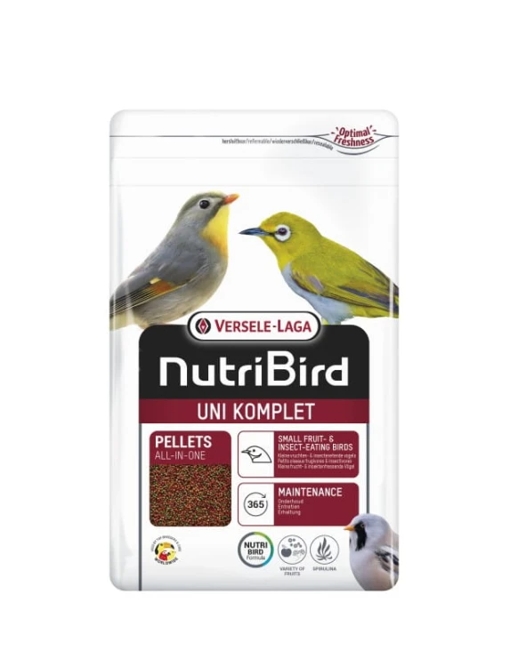 NutriBird Uni komplet 1kg – granulat dla małych ptaków owoco- i owadożernych