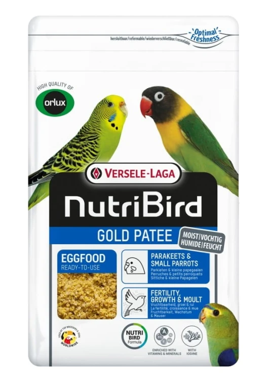 VERSELE LAGA ORLUX NutriBird Gold Patee Parakeets & Small Parrots 1kg – pokarm jajeczny dla małych papug i papużek
