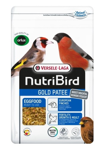VERSELE LAGA ORLUX NutriBird Gold Patee European Finches 1kg – pokarm jajeczny dla ptaków tropikalnych