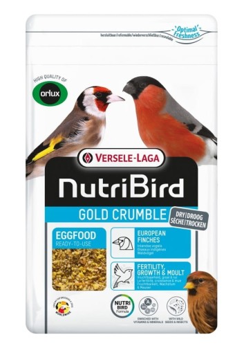 NutriBird Gold Crumble European Finches 800g – suchy pokarm jajeczny dla europejskich łuszczaków