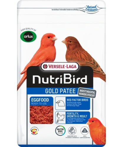 VERSELE LAGA NUTRIBIRD GOLD PATEE CANARIES RED 1KG POKARM JAJECZNY DLA CZERWONYCH KANARKÓW