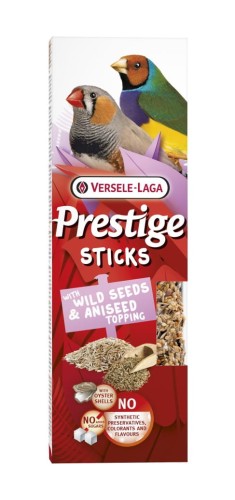 versele laga Prestige Sticks Small Passerines with Wild Seeds & Aniseed topping 60g – kolby z posypką z nasion roślin dzikich i anyżem dla małych ptaków wróblowatych