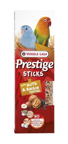 versele laga Prestige Sticks Small Parrots with Nuts & Raisin topping 60g – kolby z posypką z orzechów i rodzynek dla małych papug