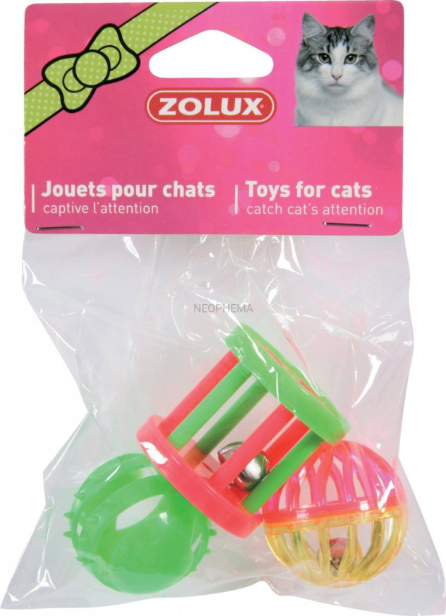 Zolux Zabawka dla kota mix z dzwonkiem 3szt